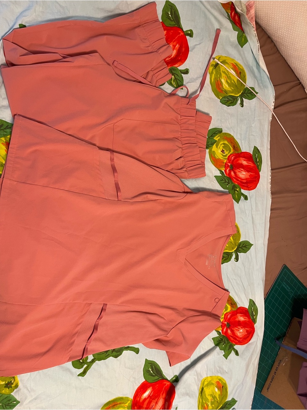 Hanes Women's Scrub Set in Coral Pink